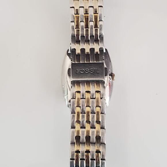 Fossil Stainless‎ Steel Unisex Watch ES1414 Two-Toned with Fresh Battery - Picture 7 of 9